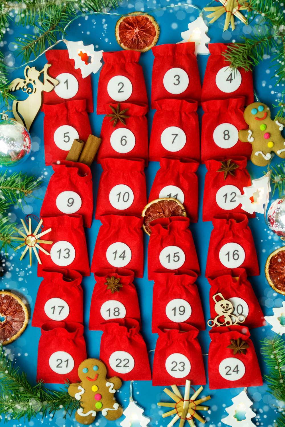 calendario dell avvento con sacchettini numerati